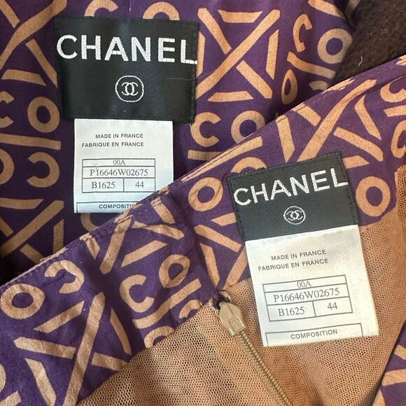 Vintage Y2K Runway CHANEL  FR 44 Blazer Skirt Set Chocolate Brown Cashmere Silk - Picture 4 of 16